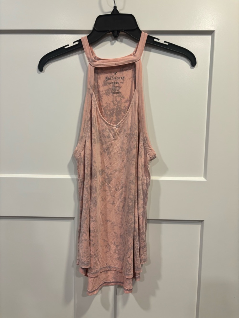 American Eagle Outfitters Y2K Soft And Sexy Cut Tank Top Pink Marble Coloring M